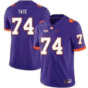 Marcus Tate Clemson Tigers College Football Stitched #74 Men Jersey - Purple 169156-647