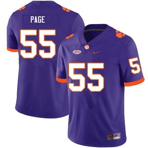 Payton Page Tigers Player College Football Men's #55 Jersey - Purple 839003-461