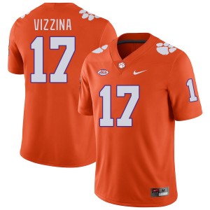 Christopher Vizzina Clemson College Football #17 Game Men's Jersey - Orange 990766-613