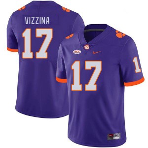 Christopher Vizzina Clemson Tigers College Football Mens #17 Player Jersey - Purple 464511-312