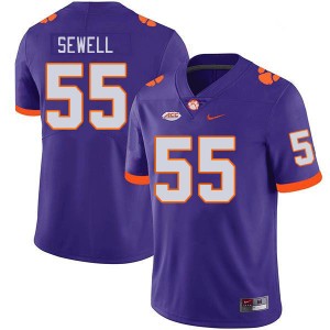 Harris Sewell CLEM College Football Mens University #55 Jersey - Purple 701536-879