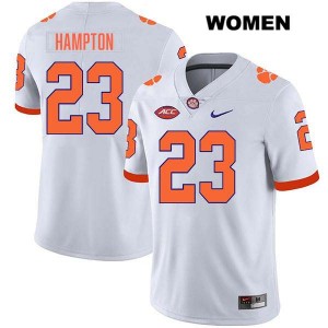 Ashton Hampton Clemson University College Football Women Stitched #23 Jersey - White 838847-224