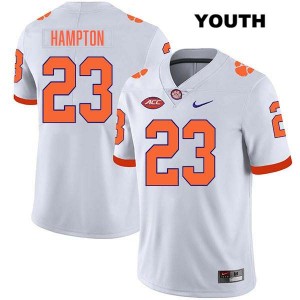 Ashton Hampton Tiger Town Youth College Football #23 Stitched Jersey - White 668221-861