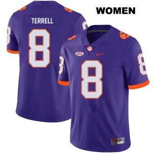 Avieon Terrell Clemson Stitched #8 College Football Womens Jersey - Purple 629962-606