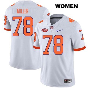 Blake Miller Clemson Tigers Women's Stitched #78 College Football Jersey - White 178883-518