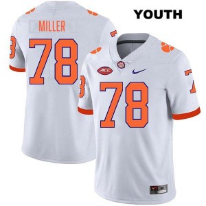 Blake Miller Tigers Youth College Football Stitched #78 Jersey - White 738427-701