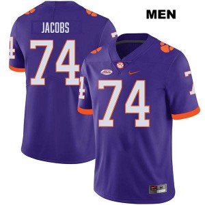 Brayden Jacobs Tigers #74 Men's Stitched College Football Jersey - Purple 387262-777