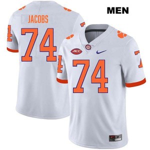 Brayden Jacobs Clemson Stitched #74 College Football Men's Jersey - White 889697-454