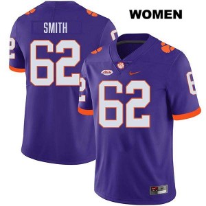 Bryce Smith CLEM Women Stitched College Football #62 Jersey - Purple 532508-278
