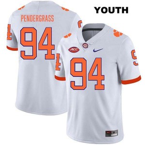 Chapman Pendergrass Tiger Town Stitched College Football Youth #94 Jersey - White 669581-263
