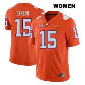 Chris Denson Tigers College Football Stitched Womens #15 Jersey - Orange 467515-993