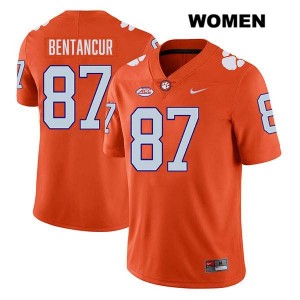 Christian Bentancur Tiger Town College Football #87 Women's Stitched Jersey - Orange 264615-249