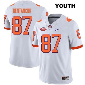 Christian Bentancur Clemson Tigers College Football #87 Youth Stitched Jersey - White 464474-850