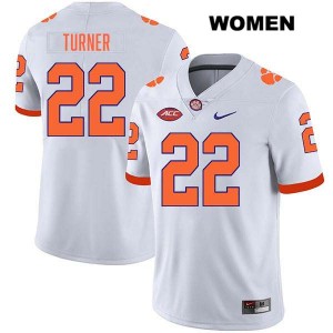 Cole Turner Clemson College Football Women #22 Stitched Jersey - White 368637-527