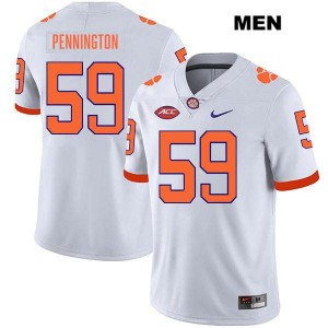 Dietrick Pennington Clemson University Stitched Men's #59 College Football Jersey - White 867478-592