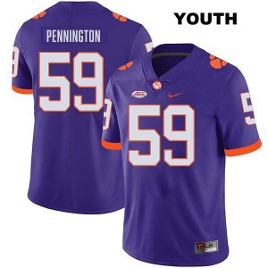 Dietrick Pennington CU #59 College Football Youth Stitched Jersey - Purple 314417-129