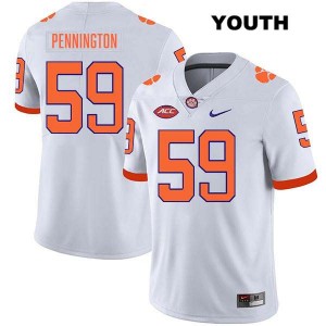 Dietrick Pennington CLEM Stitched #59 Youth College Football Jersey - White 531614-308