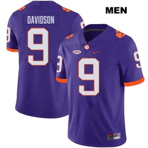 Gideon Davidson Tigers Stitched Mens #9 College Football Jersey - Purple 490495-567