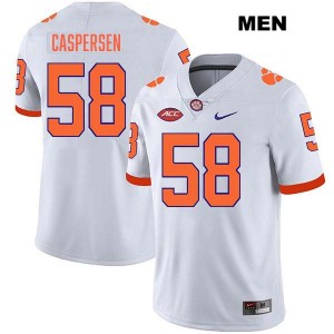 Holden Caspersen Tiger Town #58 Men College Football Stitched Jersey - White 580996-954