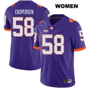 Holden Caspersen Clemson University Women College Football #58 Stitched Jersey - Purple 733683-342