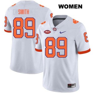 Jack Smith Clemson Tigers Womens Stitched College Football #89 Jersey - White 308671-603