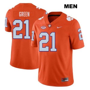 Jarvis Green CLEM Stitched College Football #21 Men's Jersey - Orange 975083-804