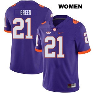 Jarvis Green Tigers #21 Stitched Women's College Football Jersey - Purple 952907-597
