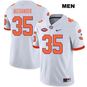 Jeremiah Alexander Clemson Tigers Stitched #35 College Football Mens Jersey - White 287853-879