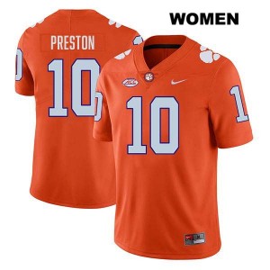 Juju Preston Clemson #10 Stitched Women College Football Jersey - Orange 426246-501