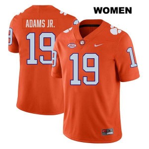 Keith Adams Jr. Clemson University #19 Women Stitched College Football Jersey - Orange 321881-594