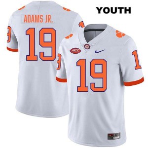 Keith Adams Jr. Tigers Youth Stitched #19 College Football Jersey - White 475466-539