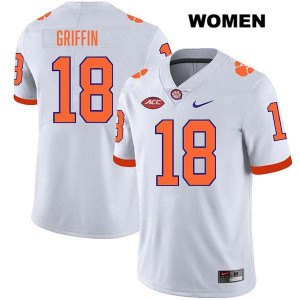 Kylon Griffin Tigers #18 Womens College Football Stitched Jersey - White 806968-401