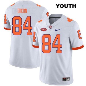 Markus Dixon CLEM Stitched #84 College Football Youth Jersey - White 720976-972