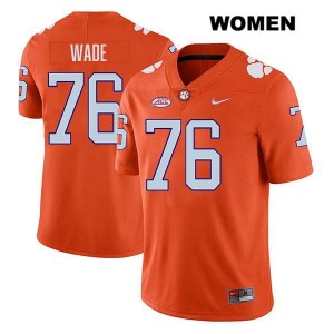 Mason Wade Tigers Womens Stitched College Football #76 Jersey - Orange 619707-113