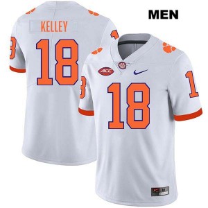 Misun Kelley Tigers College Football Stitched Men's #18 Jersey - White 498728-669