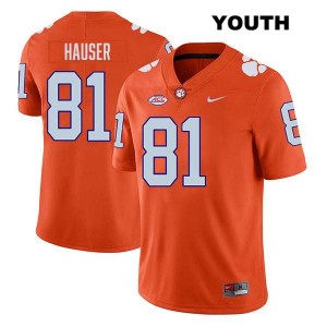 Nolan Hauser CLEM Stitched College Football Youth #81 Jersey - Orange 504010-150