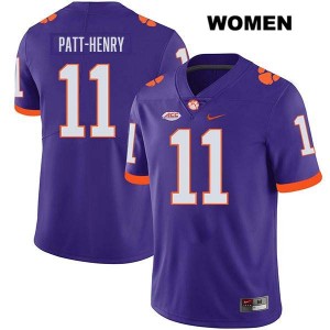 Olsen Patt-Henry Clemson College Football Stitched #11 Womens Jersey - Purple 665725-476