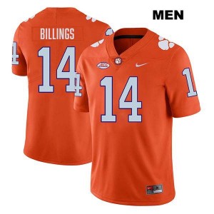 Rob Billings Clemson Tigers Stitched College Football Mens #14 Jersey - Orange 472226-320