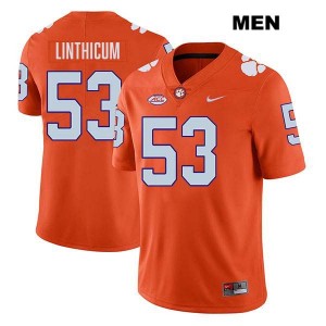 Ryan Linthicum Clemson Tigers College Football Stitched Mens #53 Jersey - Orange 201880-457