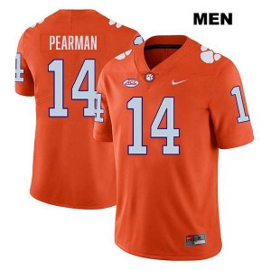 Trent Pearman Clemson University Men's Stitched #14 College Football Jersey - Orange 793601-819