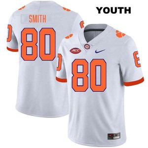 Tristan Smith Tigers Stitched #80 Youth College Football Jersey - White 766557-184