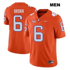 Tyler Brown Tigers Stitched Mens #6 College Football Jersey - Orange 121904-214