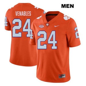 Tyler Venables Clemson Stitched College Football #24 Men Jersey - Orange 962524-587