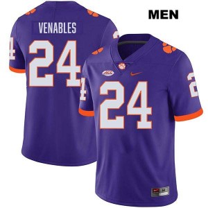 Tyler Venables Clemson Tigers Stitched #24 College Football Mens Jersey - Purple 156424-705