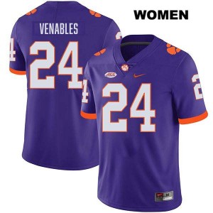 Tyler Venables Clemson University Womens #24 College Football Stitched Jersey - Purple 574896-737