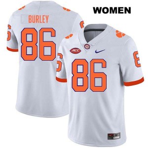 Vic Burley Clemson Tigers #86 College Football Stitched Women Jersey - White 240242-291