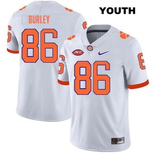 Vic Burley Clemson Tigers Youth Stitched #86 College Football Jersey - White 192621-180