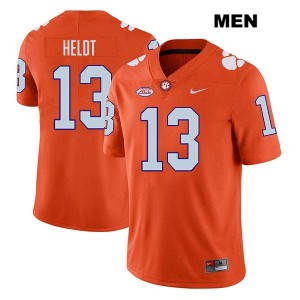 Will Heldt CLEM Men's College Football #13 Stitched Jersey - Orange 314096-715