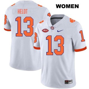 Will Heldt Clemson University Stitched Womens #13 College Football Jersey - White 473133-112