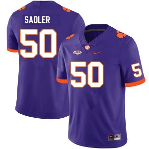 Collin Sadler Clemson College Football Mens Official #50 Jersey - Purple 430941-191
